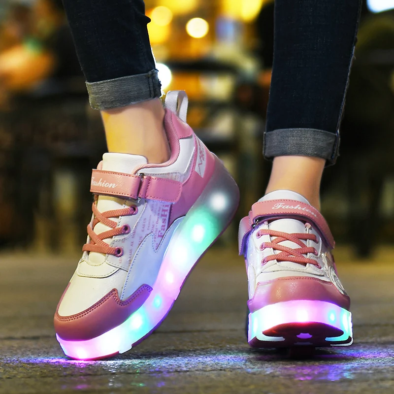 Roller Skates Shoes For Children Boots 2022 Boys Fashion Casual Sports Games Kids 2 Wheels Footwear Girls Lighted LED Sneakers