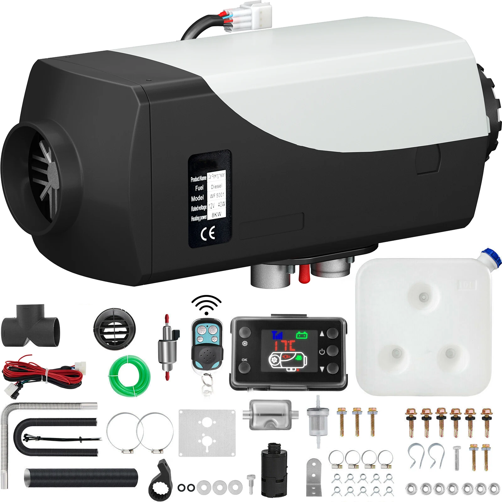 SucceBuy chauffage Diesel 12V chauffage à Air Diesel 8KW chauffage de stationnement Diesel télécommande avec interrupteur LCD pour voiture camion camping-car 1
