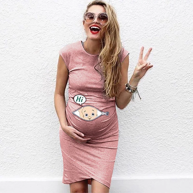 Chic Loose-Fit Maternity Dress - Plus Size Casual Wear