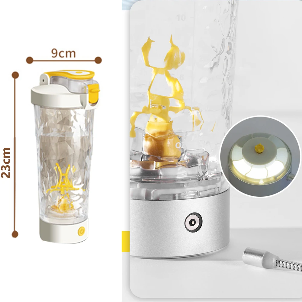 700ML USB Portable Shaker Bottle Self Stiring Mixer for Drinks Coffee Juice Protein Mixing Blender with Twist & Lock & Light