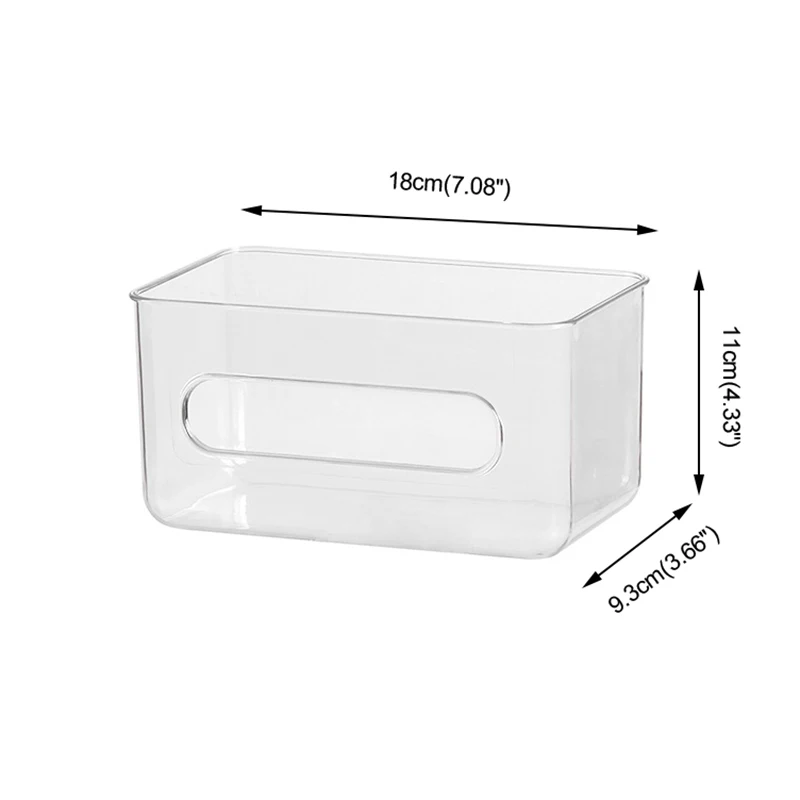 Transparent Storage Box Wall Mounted Tissue Box Large Capacity Disposable Mask Holder Free-punching for Home Office Entrance