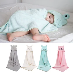 Toalla de baño para bebé, Poncho superabsorbente para recién nacido, toalla con capucha bordada de dibujos animados, bata de baño de secado rápido para Spa y playa