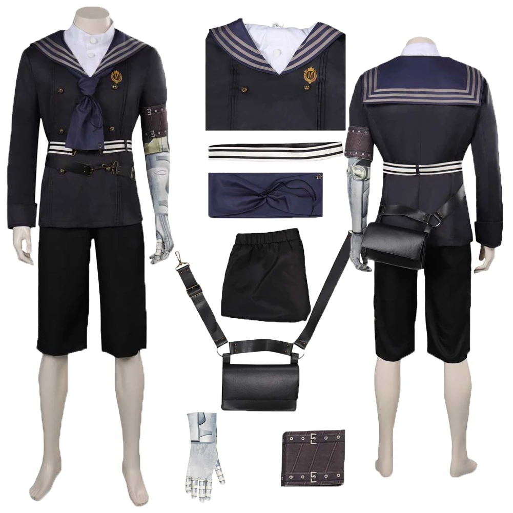 

Game Lies of P Cos Little Puppet Cosplay Costume Sailor Suit Shorts Tops Outfits Halloween Carnival Cloth For Adult Men Roleplay