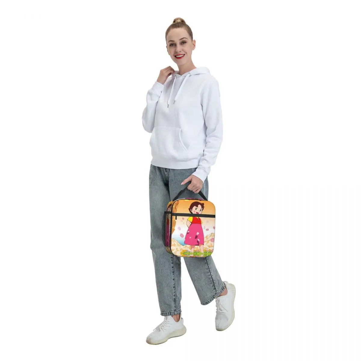 Heidi In Flowers Resuable Lunch Box Multifunction Alps Mountain Girl Anime Cooler Thermal Food Insulated Lunch Bag Office Work