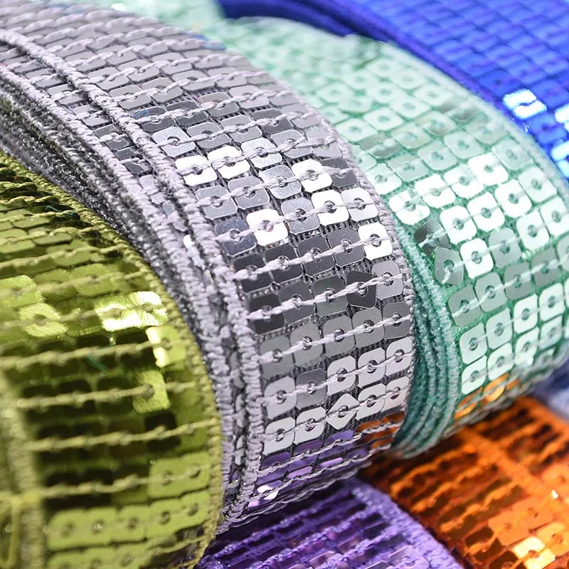 Sequins Ribbon 10 Yard Glitter for DIY Hairbows Apparel Sewing Home Decor