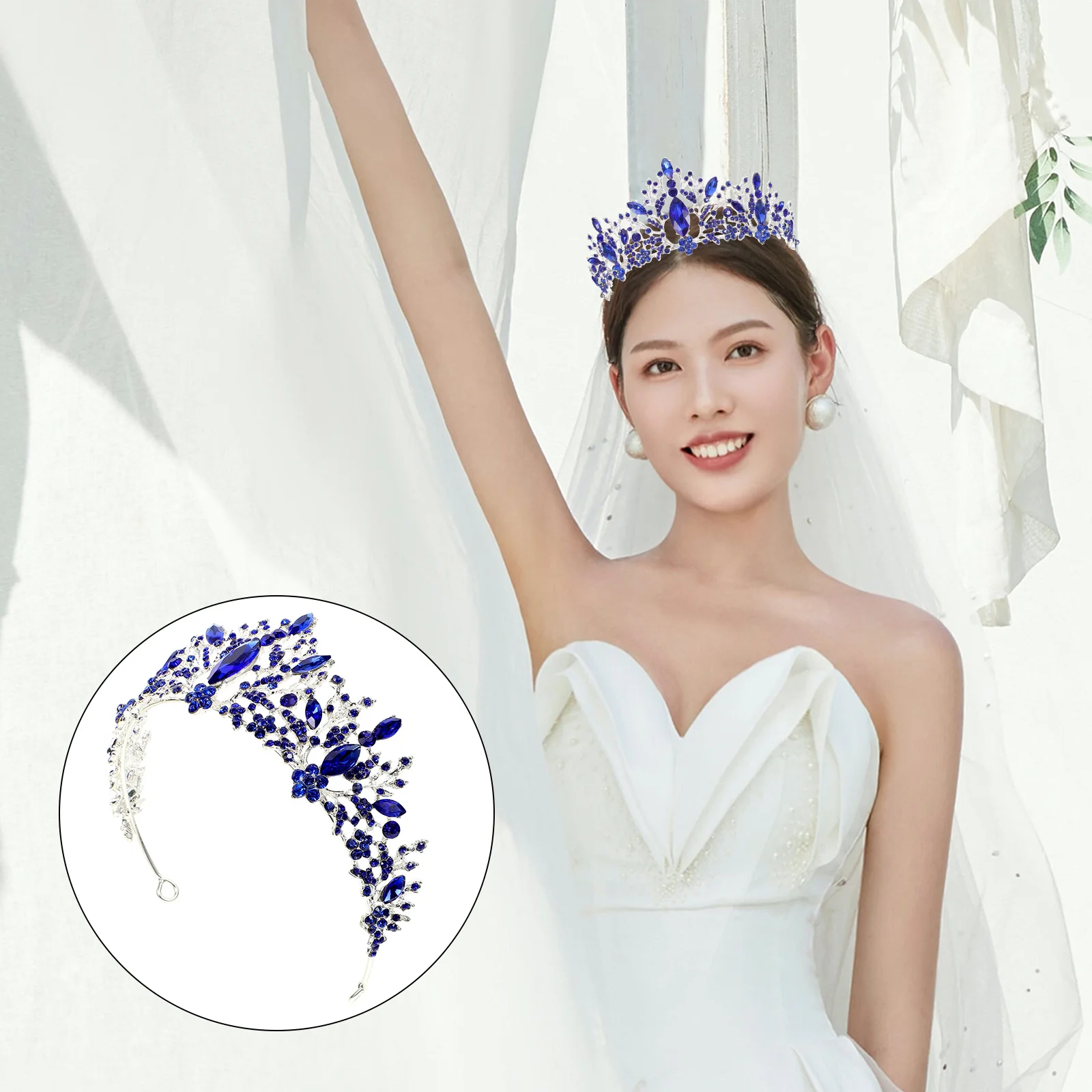 

European and American Miss Rhinestone Headband Tiaras Crowns for Women Hair Hoop