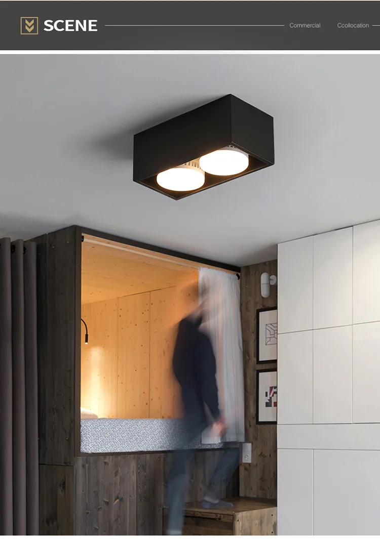 GX53 двойная головка утопленное крепление фокусировки светильника 2 x7w 100-240V
