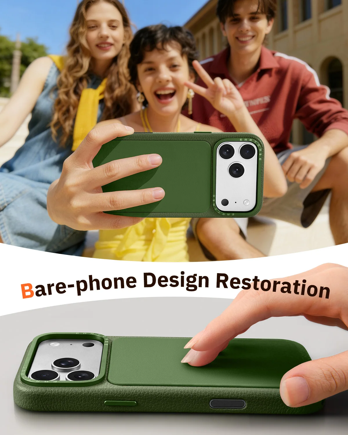 Eary Leather Shockproof Phone Case with Camera Protection Cover