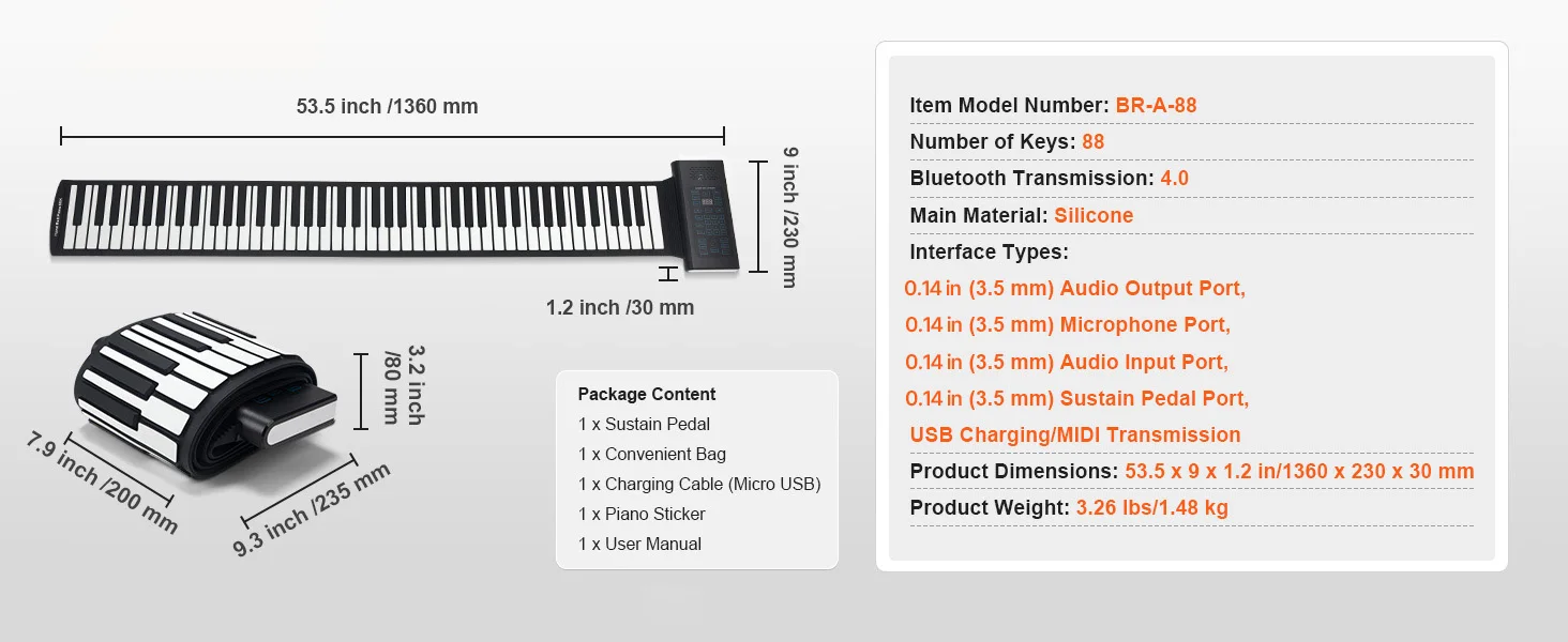 roll up piano portability