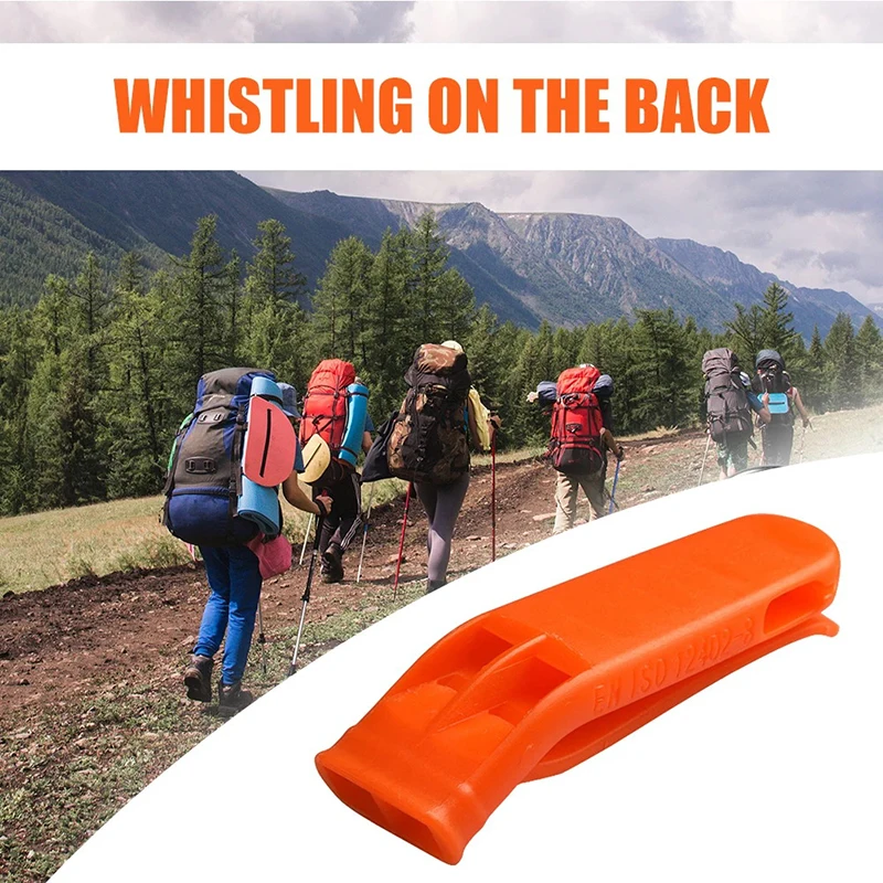 PP Plastic Outdoor Whistle 1/10Pcs Camping Hiking Survival Rescue Emergency Loud Sports Match Double Pipe Dual Band