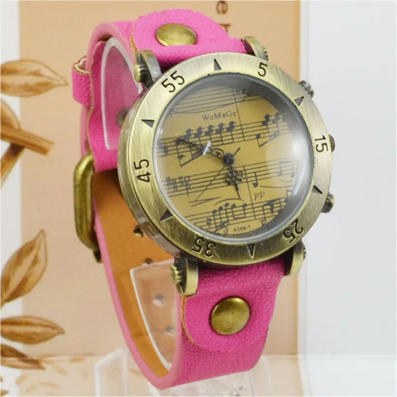Relogio Feminino Fashion Music Note Watch Women Vintage Watches Casual Leather Belt Quartz Wristwatch Lady Womage reloj mujer 3