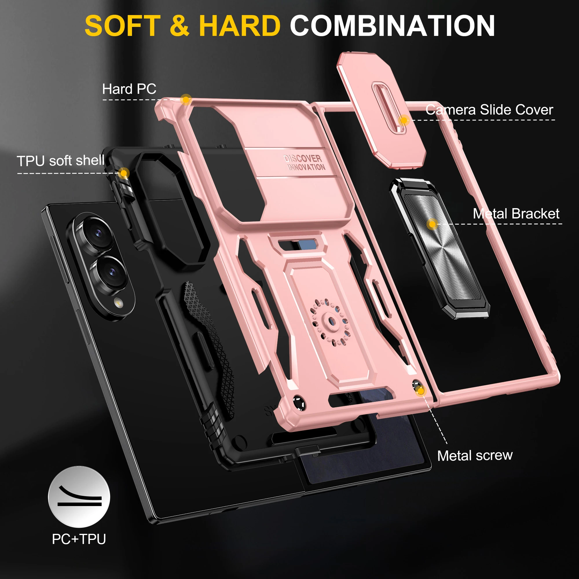 Heavy Duty Case with 360° Kickstand and Camera Protection
