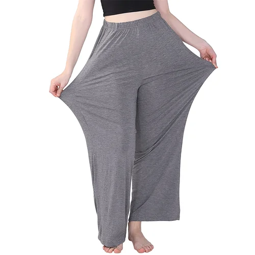 플러스 사이즈 6XL 7XL 잠옷 바지 여성 봄 여름 코튼 잠옷 수면 바지 솔리드 컬러 캐주얼 Loungewear 가정 의류 4