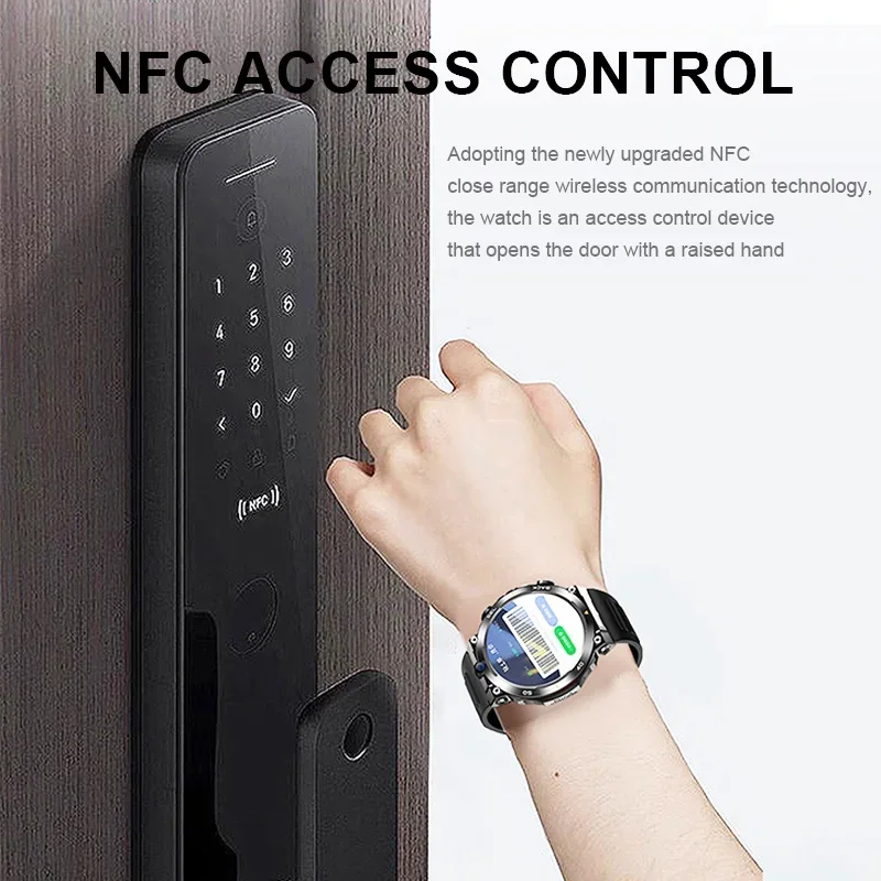 듀얼 카메라 영상 통화 스마트 워치, 4G SIM 카드, GPS, NFC, 와이파이, 얼굴 잠금 해제, 구글 플레이 지원, 블루투스 스마트 워치