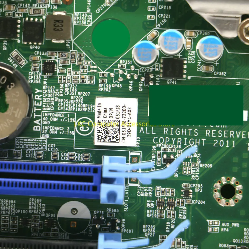 Original para Dell Optiplex 7010 Sff 9010 Sff Desktop Motherboard Lga1155 Ddr3 51fj8 051fj8 Cn051fj8 E93839 La0601 100 Testado - Imagem 4