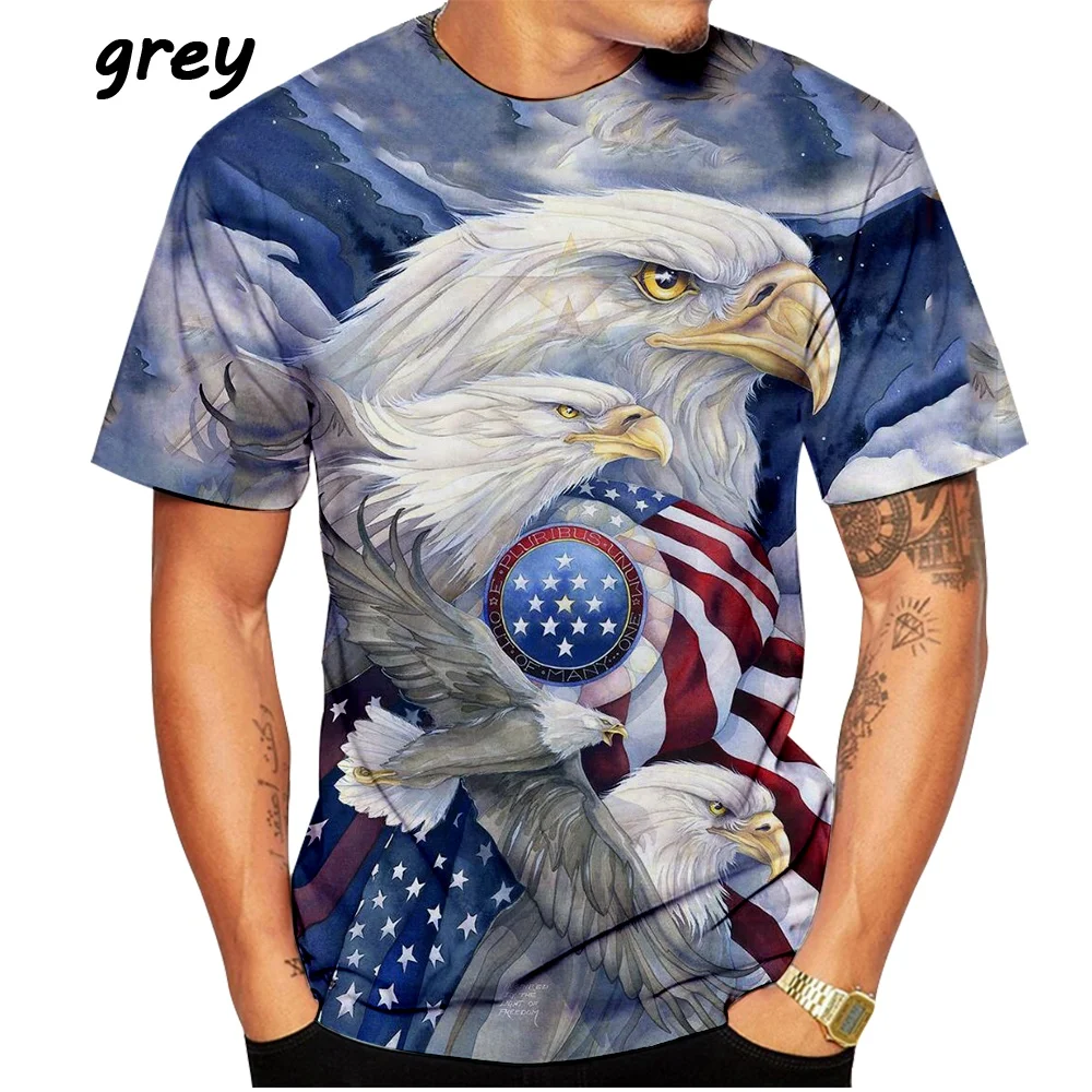 Summer New 3D Eagle Printed Summer T-shirts for Men and Women Are Fun Loose and Breathable Soft and Comfortable T-shirt white t shirt for men T-Shirts