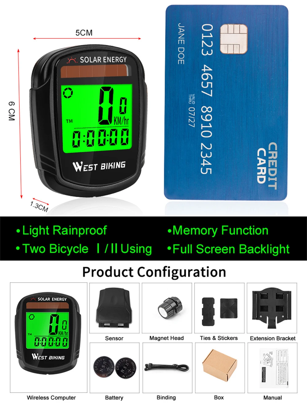 BOOTEEK Compteur Vélo Sans Fil,Compteur Velo étanche IPX7