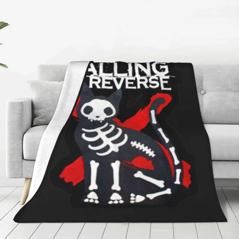 

Falling In Reverse This Cat Is Obedient Blankets Fleece Spring/Autumn Portable Throw Blankets for Home Outdoor Plush Thin Quilt