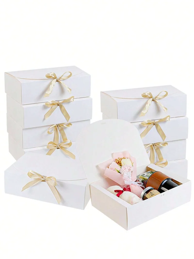 5Pcs Paper Gift Boxes with Lids, Foldable Bridesmaid Proposal Boxes with Ribbon, Elegan... - SKU FBR01019 - UGI Packaging