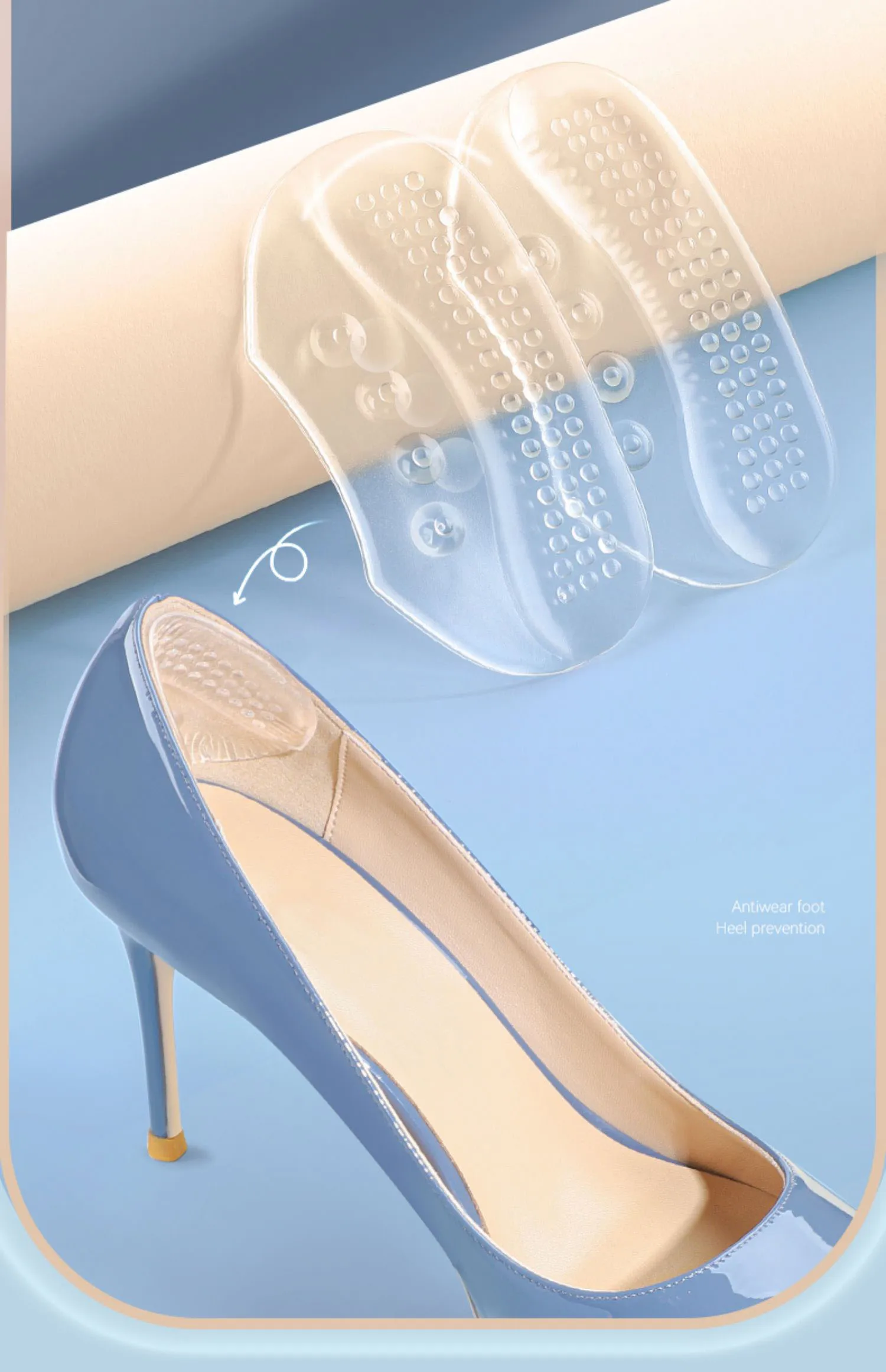 Silikon High Heels Ferse Aufkleber Schutz Turnschuhe Gel Einsätze Ferse Tassen Anti-Rutsch Größe Anpassen Schuh Pads für Anti-verschleiß Fuß Pad – Detail 2