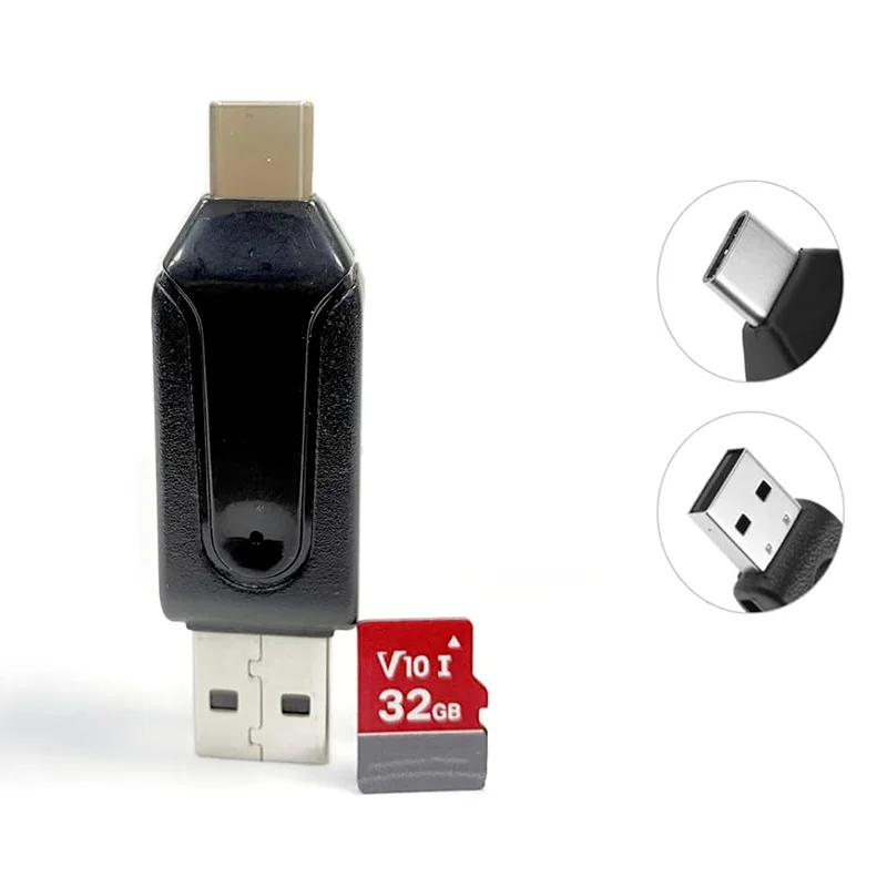 AURSINC NanoVNA USB C & USB 3.0 OTG Card Reader and 2-in-1 Memory Card Reader with Dual Connectors Compatible with NanoVNA H Ant