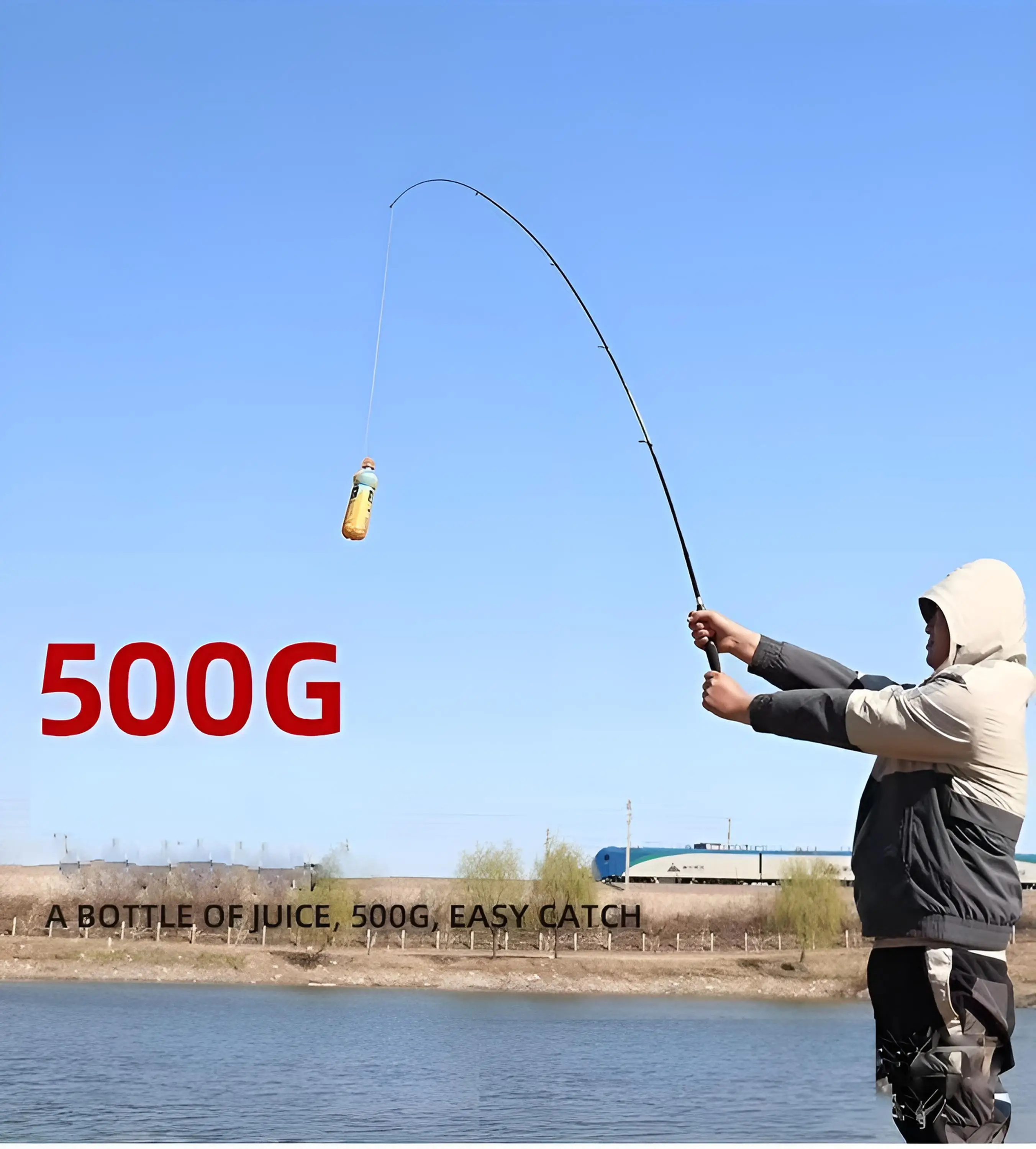 Fishing Rods Portable Retractable Carbon Upturned Handle Straight Handle Two Wheel Base for Multi-water Area