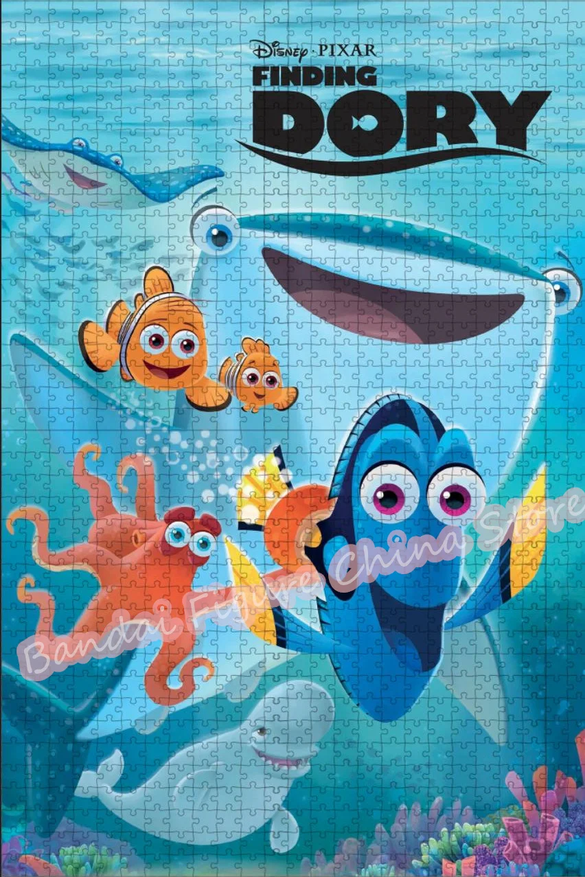 Disney Educational Intelligence Puzzle Finding Dory Cartoon Print 300/500/1000 Jigsaw Puzzles for Kids Stress Relief Toys