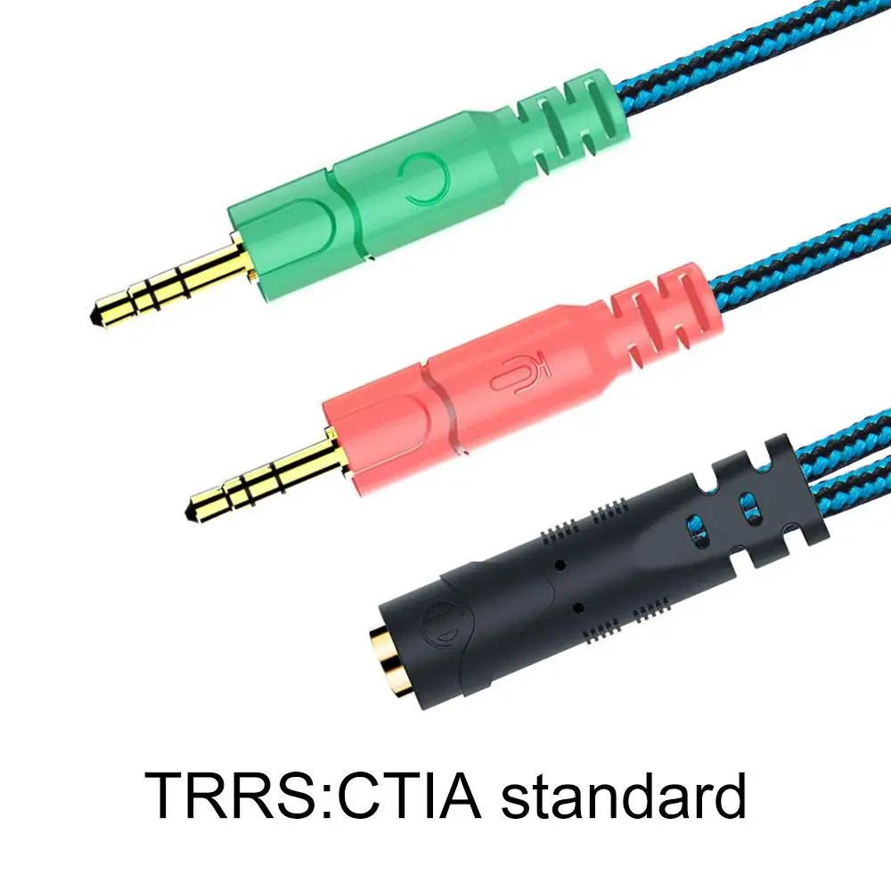 Braided Replacement PC Splitter Cable Extension Cord For Kingston HyperX Bose Logitech Sennheiser JBL Gaming Headsets