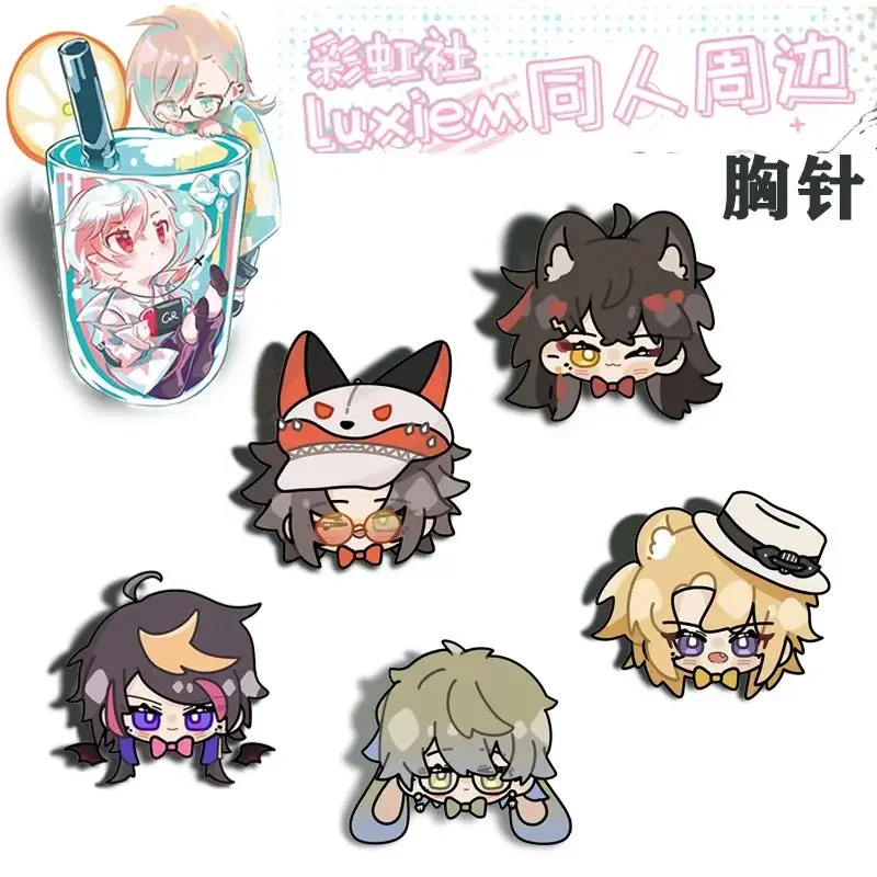 

NIJISANJI Anime Brooch Ladies Creative Shirt Pin Badges Women Fashion Ike Luca Mysta Shu Vox Couples Boy Exquisite Metal Broches
