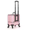 Aluminum Alloy Trolley Makeup Box Large-capacity Portable Texture Tool Box Semi-color Professional Trolley Cosmetic Case 4
