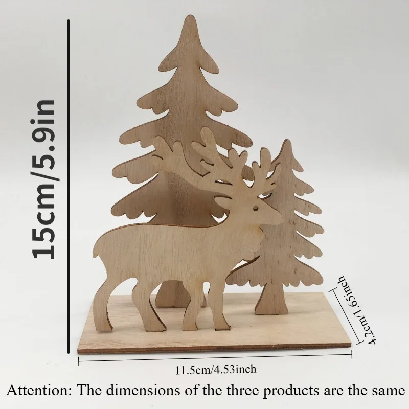 1Set/12PCS Wooden 3D Christmas Tree Building Blocks, Exquisite Christmas Decorations, Christmas Party Home Decor Items