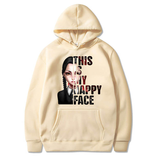 THIS IS MY HAPPY FACE WEDNESDAY ADDAM HOODIE