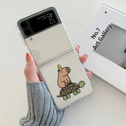 Capybara Clear Hard Transparent Phone Case - Cute Animal Design - Galaxy ZFlip 5 (-1)