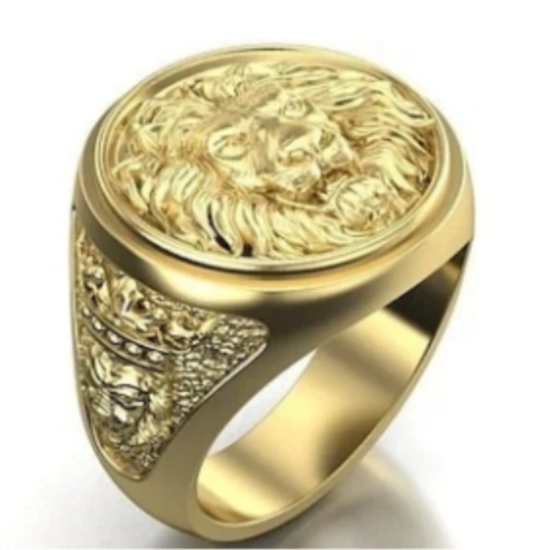 1Pc Business Fashion Lion Head Pattern Ring Per Gli Uomini Incontri Party Wedding Fidanzamento Accessori Per Gioielli Regalo Di San Valentino