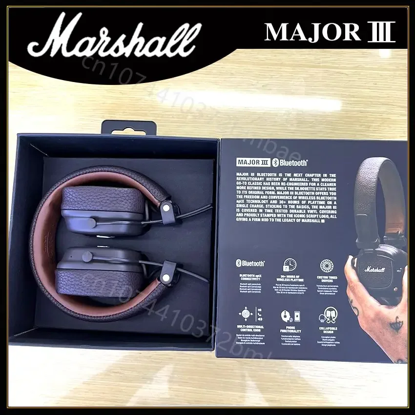 Marshall Major III 3 Wireless/Wired Headphones Mic Deep Bass Gaming Earphones Folding Sports Rock Music Bluetooth Headset wireless headphones