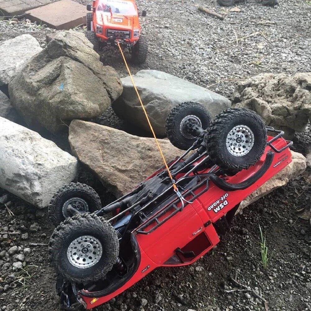 1/10 Kinetic Winch Strap Escape Elastic Rope Rescue Trailer Hook For Axial SCX10 I II III TRX4 Element D90 Extension RC Crawler 5