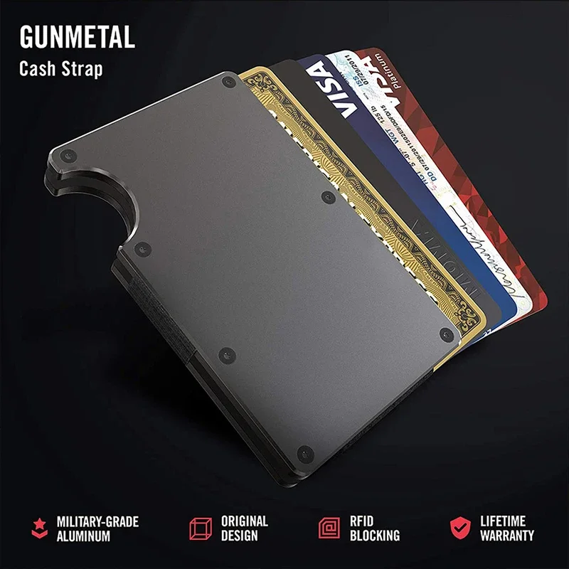 Rfid Credit Card Holder Slim Metal Magic Wallets Men Women Thin Mini Id Bank Cardholder Aluminium Alloy Case Wallet for Men Best Sellers In Luggage, Bags