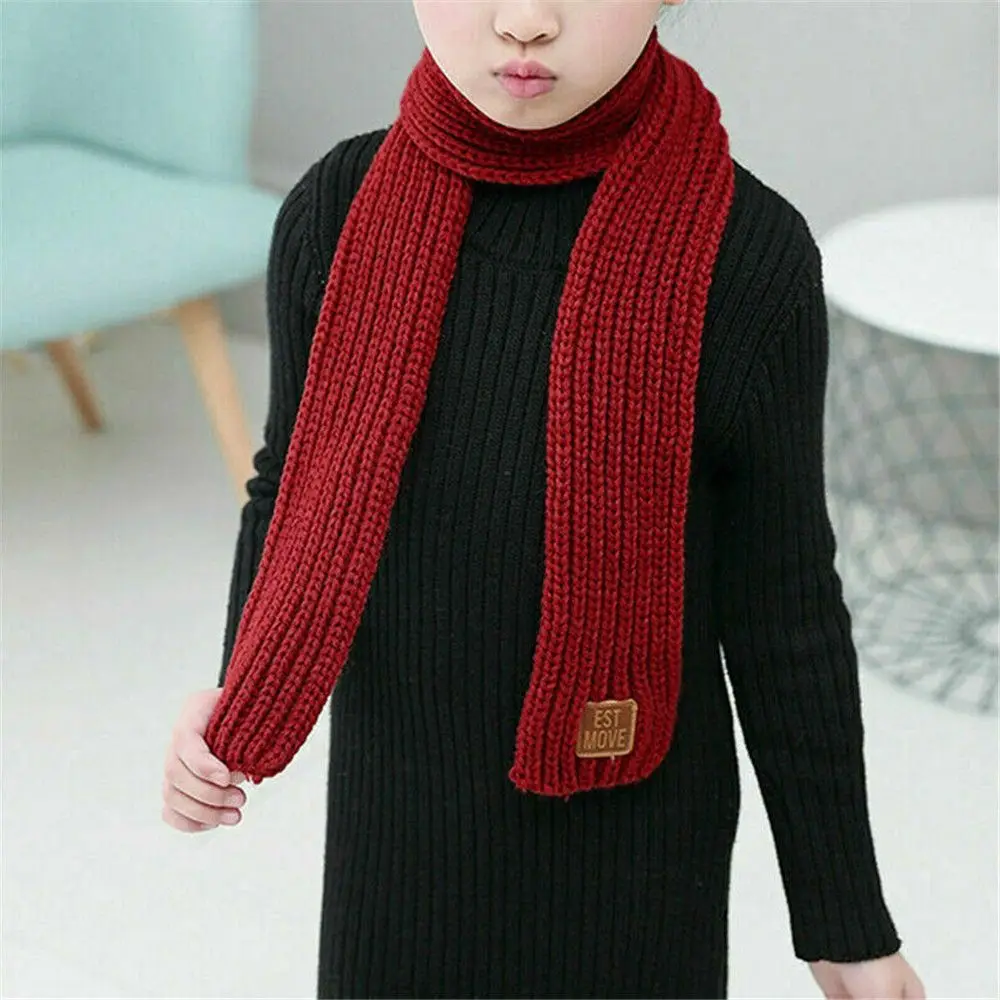 Winter Soft Thick Knitted Scarf Warm Neck Warmer Kids Scarf