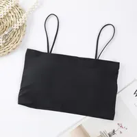 Soutien-gorge court sexy sans couture pour femmes, haut à bretelles blanches, caraco dos nu, couleur unie, vêtements d'été, Y-2023 4