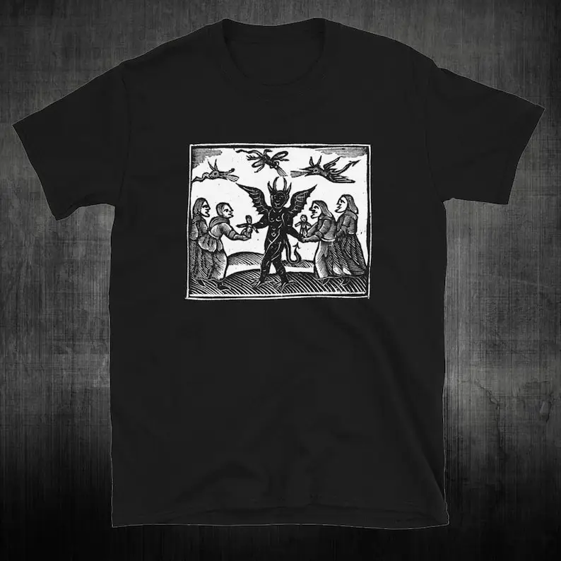 

Witches and Demon shirt | Gothic, Goth, Occult, Cross, Skull, Satan, Hell, Paradise Lost, Gustave Dore, Albrecht Durer