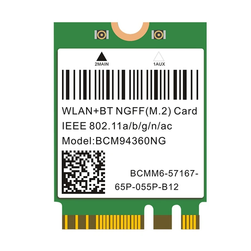 

NEW-1200Mbps 802.11Ac Wifi Card BCM94360NG NGFF M.2 5Ghz WLAN Bluetooth 4.0 Card DW1560 Wireless Network Card For Windows