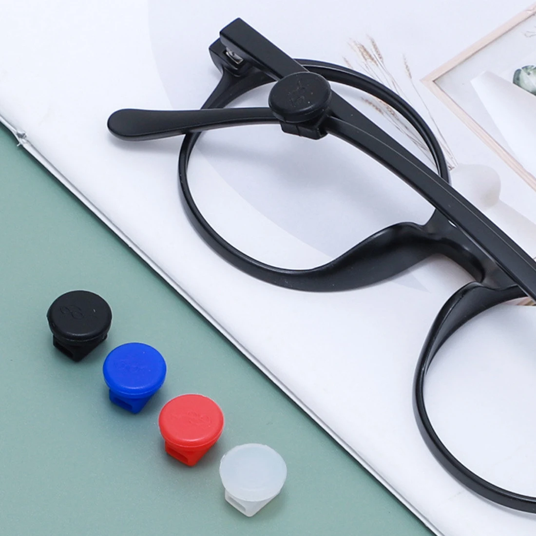 

2Pcs Black White Red Silicone Anti-slip Eyeglass Ear Hooks Round Retainer Holder Elastic Glasses Ear Hook EyeGlasses Accessories