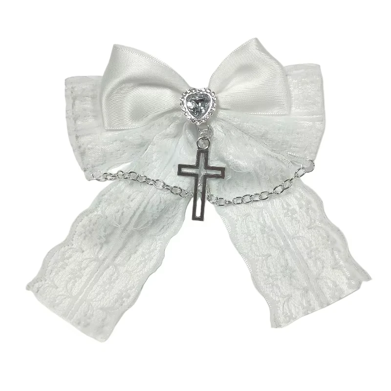 Jirai Kei Mode Haarspange für Mädchen Frauen Harajuku Y2K Schwarz Weiß Haarnadeln Lolita Stil Niedliche Schleife Clips Haarschmuck – Detail 4