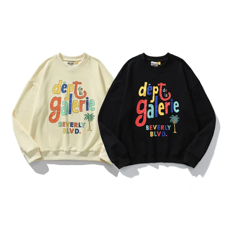 

2024 2022 autumn and winter new fashion Gallery dept hand-painted graffiti letter printed sweater