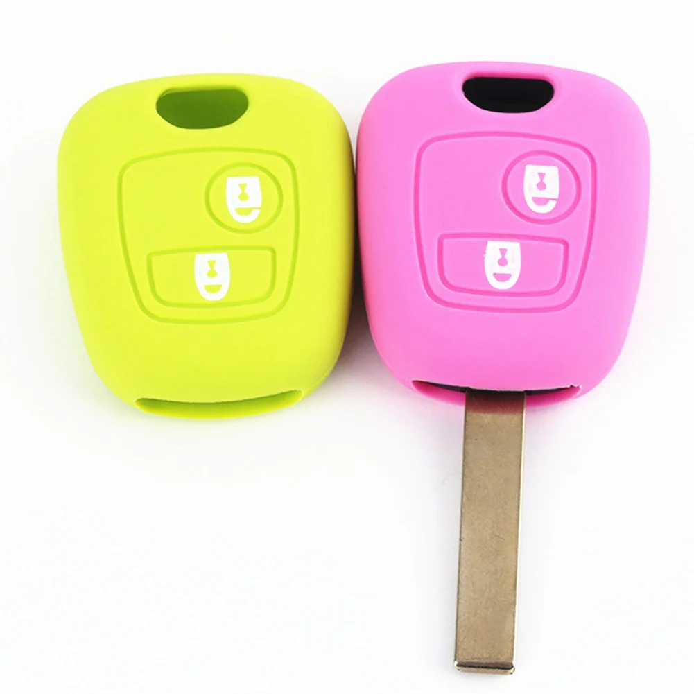 Silicone Car Key Case Holder Remote Protector Cover For Peugeot 107 206 207 307 Citroen C1 C2 C3 C4 Picasso Toyota Aygo key case key case cover remote control case cover