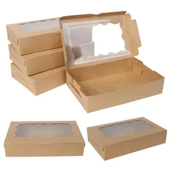 Gift Boxes with Window for Special Occasions - Elegant Party Favor Packaging (Brown)