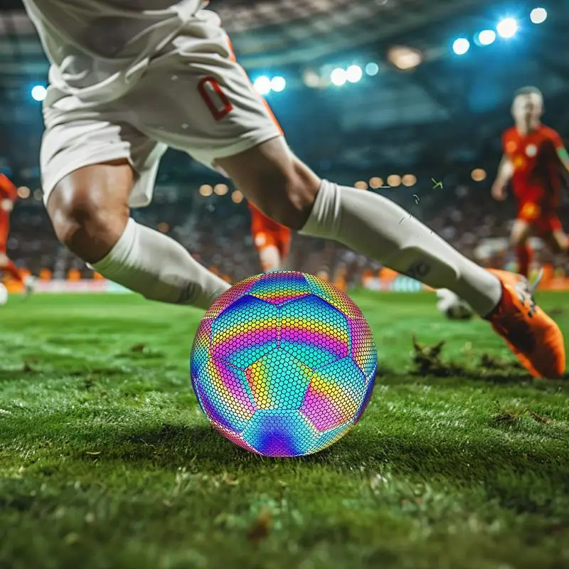 Reflective Football Light Up Reflective Football Light Up Soccer Glowing In The Dark Toy Night Games