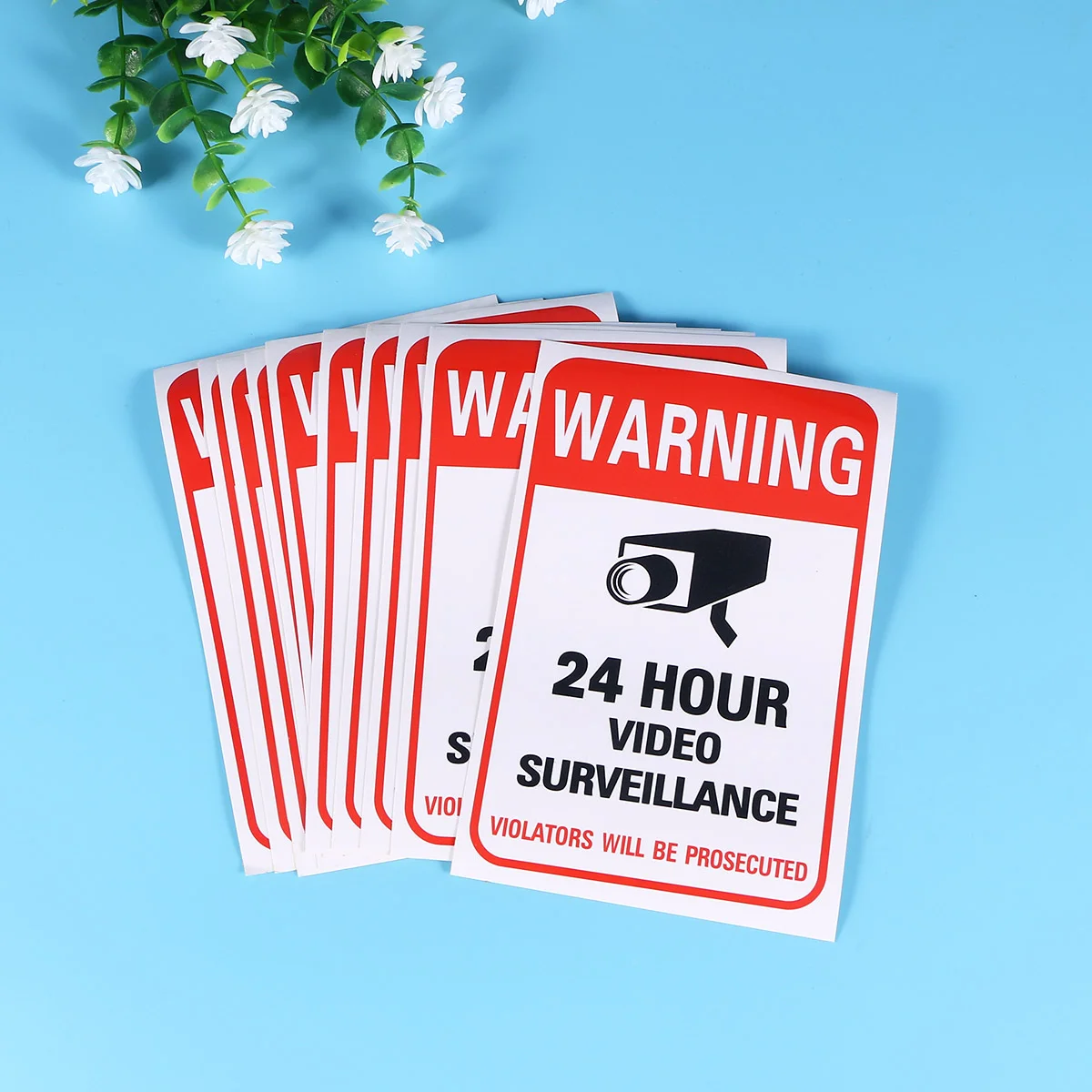 

24 Hour Video Surveillance Sign Warning Sign Violators Will Be Prosecuted Signs 10pcs for Indoor Outdoor Home Business Office