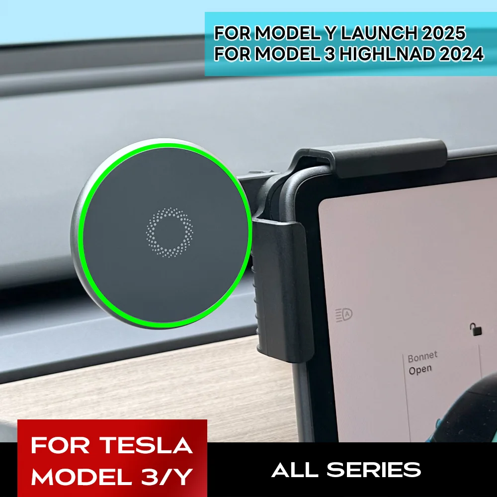 Car Phone Mount Holder 15W Magnetic Wireless Charger Compatible with MagSafe for Tesla Model 3 Y HIGHLAND LAUNCH JUNIPER 2026 25