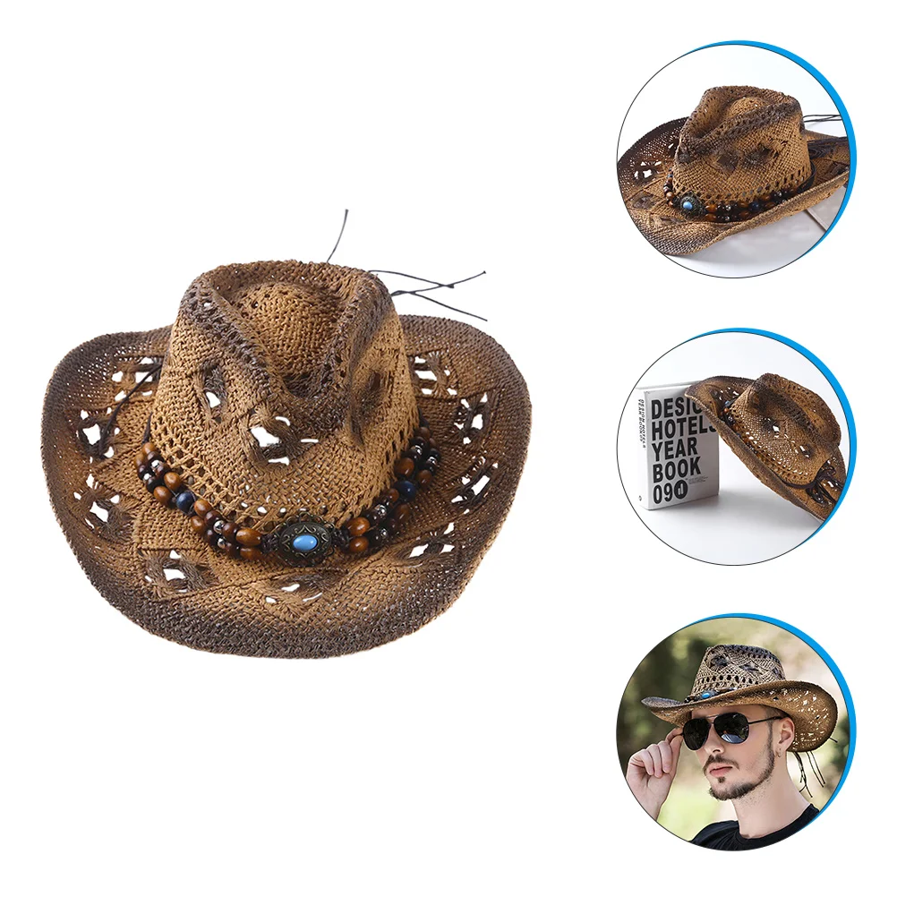 

Straw Hat Adult Hats Men Costume Youth Funny Mens Big Country Dress Women